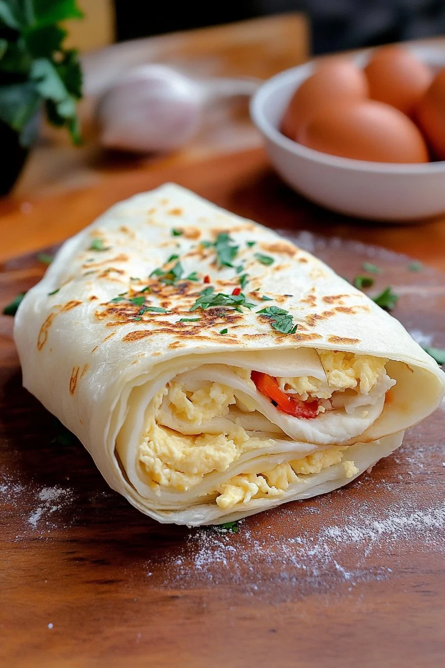 Ett recept på äggvitor wraps