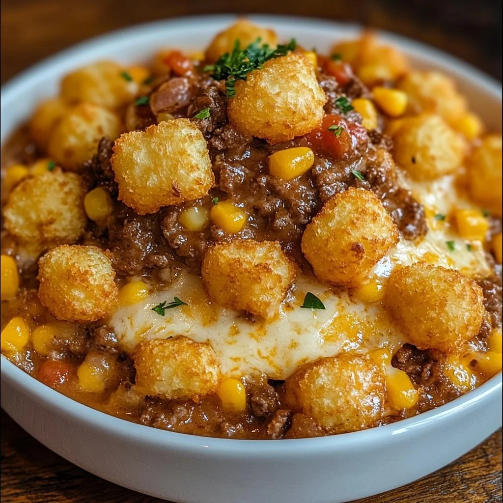 En läcker cowboy-gryta med kött och grönsaker i en gryta.