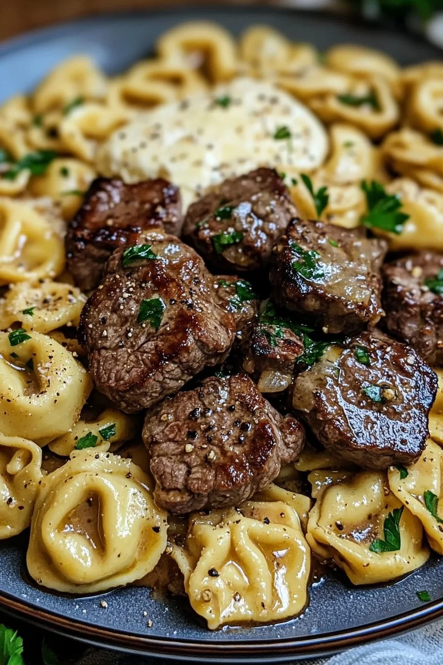 En-panna Cowboysmör Tortellini Biffbitar