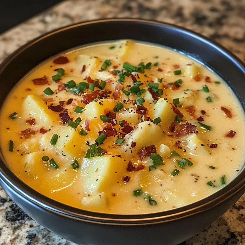 Enkel hemgjord potatissoppa med krämig konsistens och färska ingredienser.