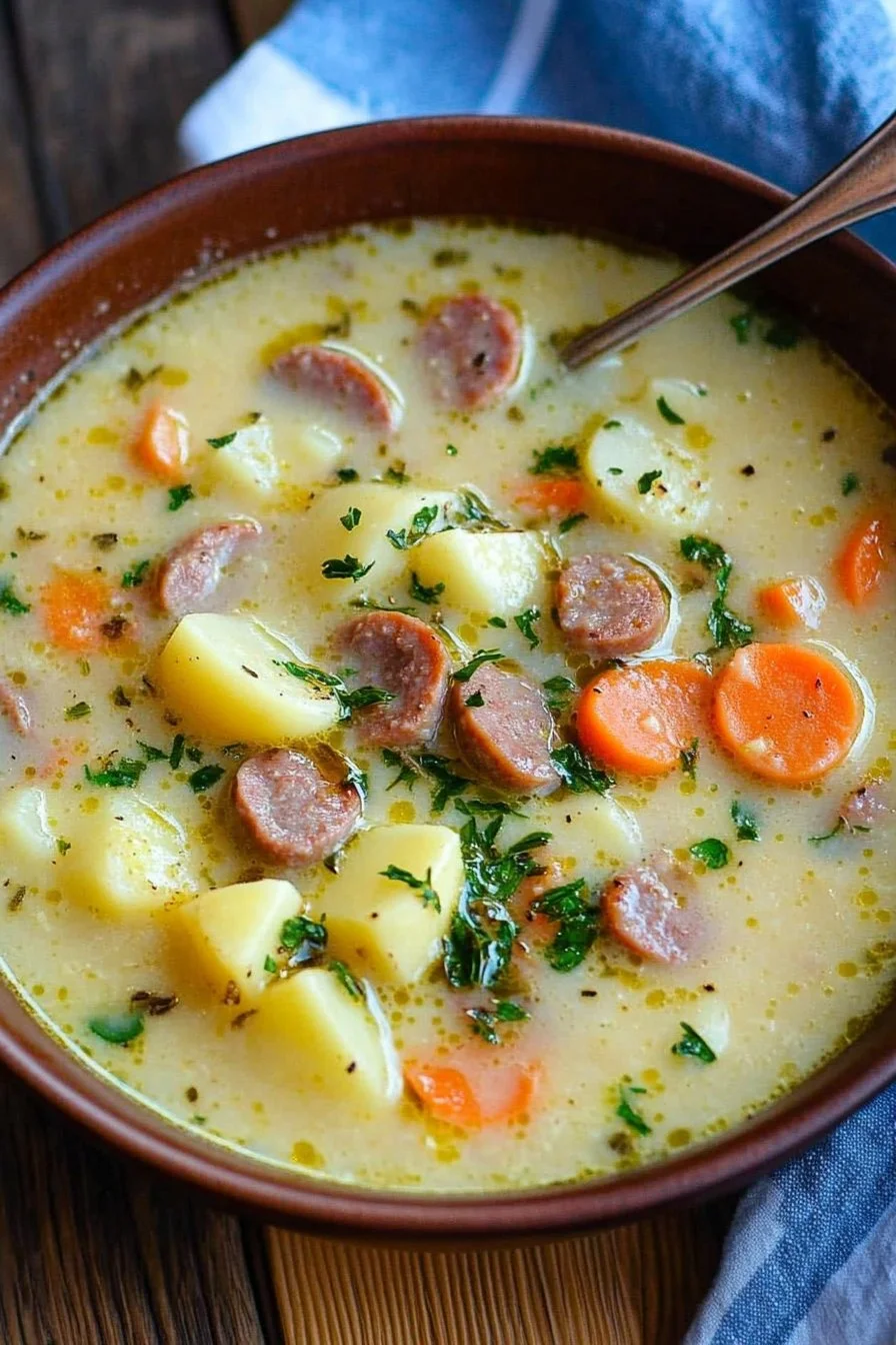 Farmors potatissoppa med korv