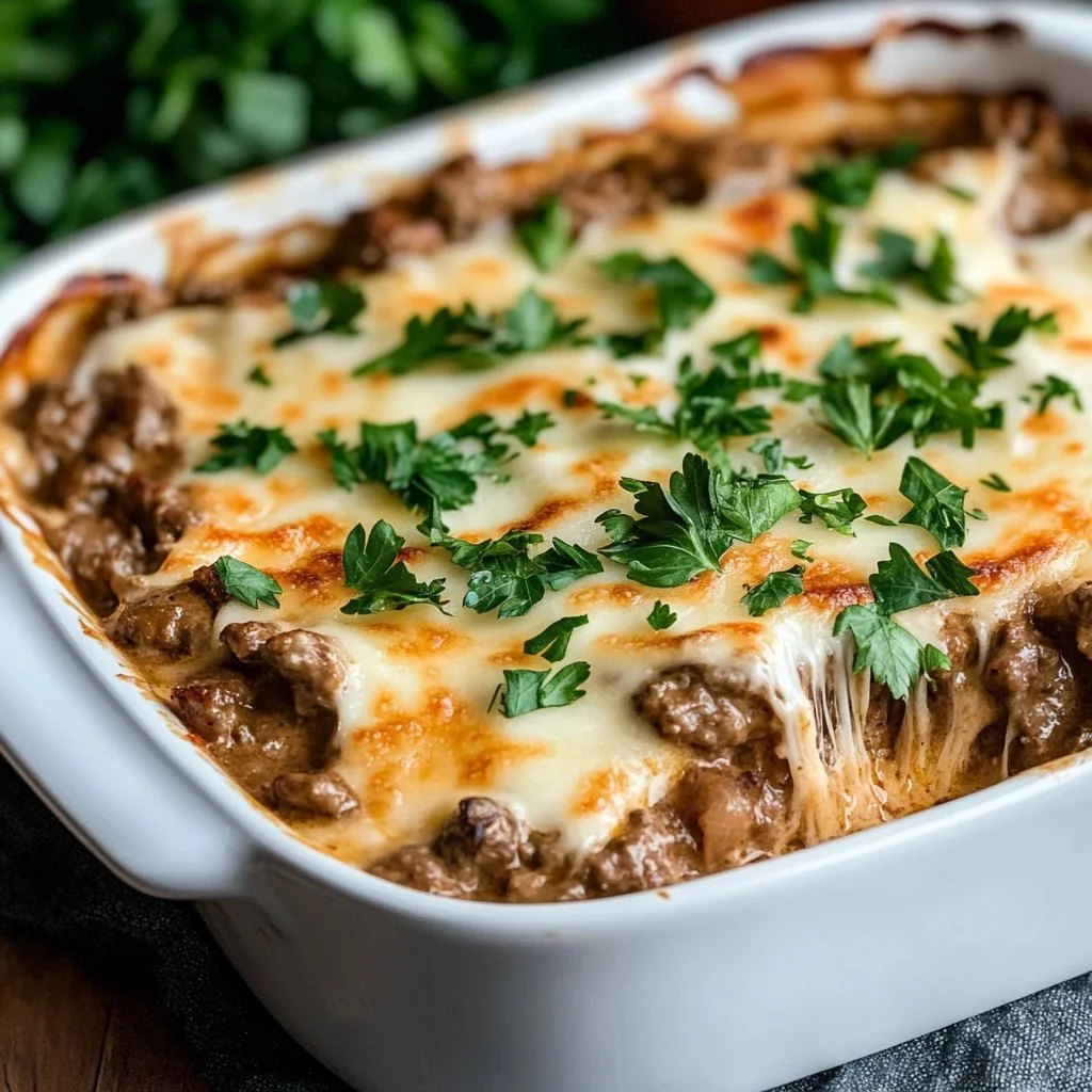 Keto nötkött Stroganoff gryta med läckra ingredienser och lågkolhydratprofil