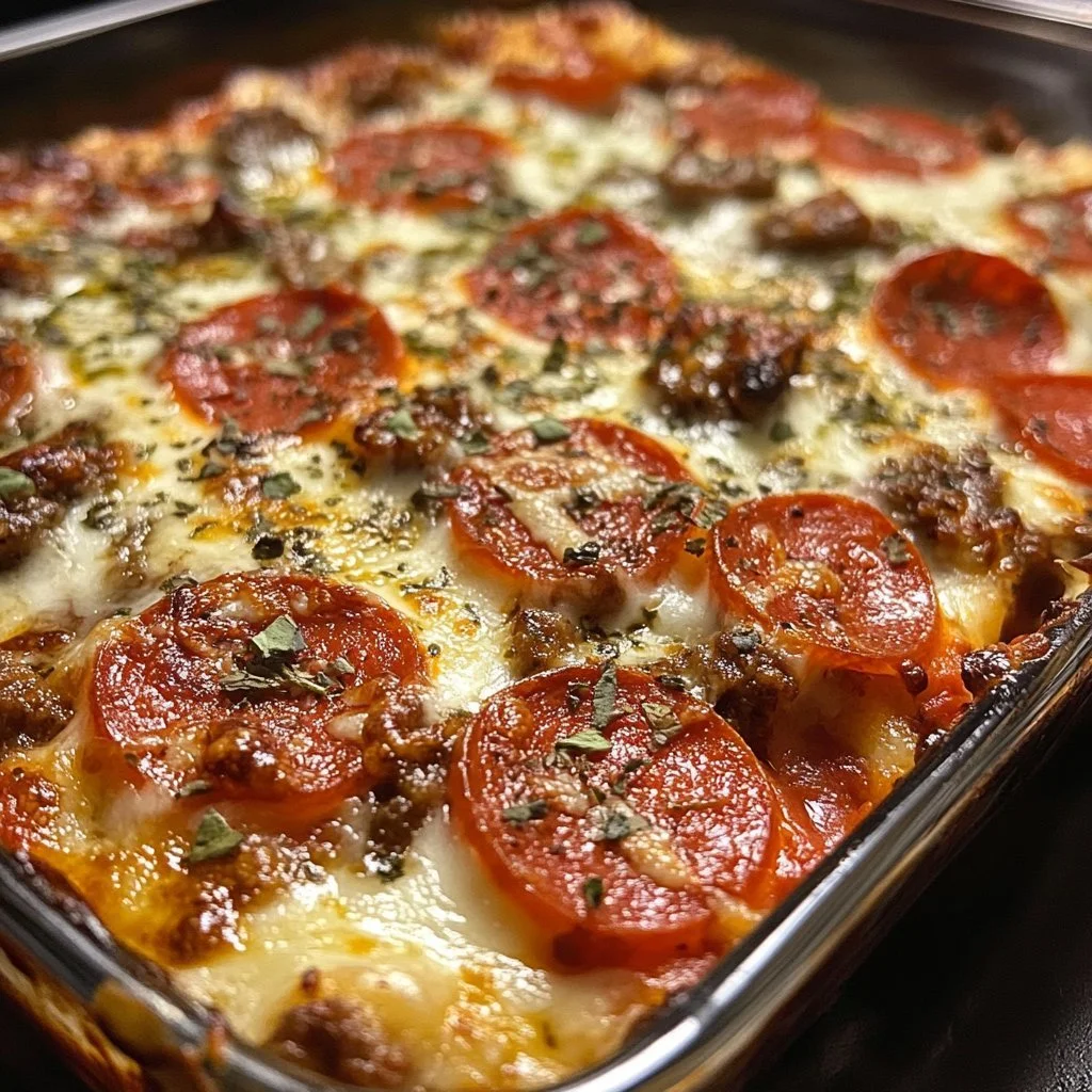Läcker Keto Pizza Gratäng med lågkolhydratsingredienser