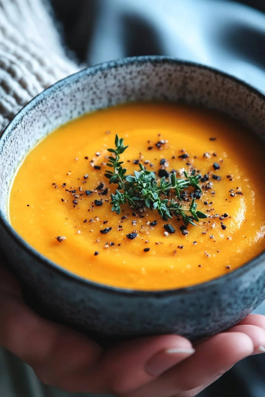 Krämlig Vegansk Morot och Potatissoppa