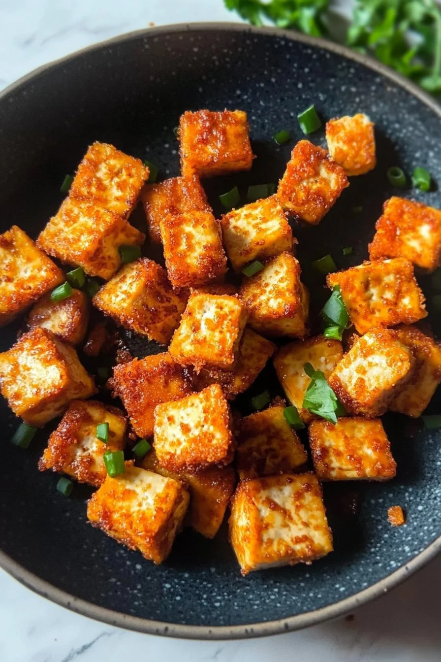 Krispiga gyllene tofu-bitar