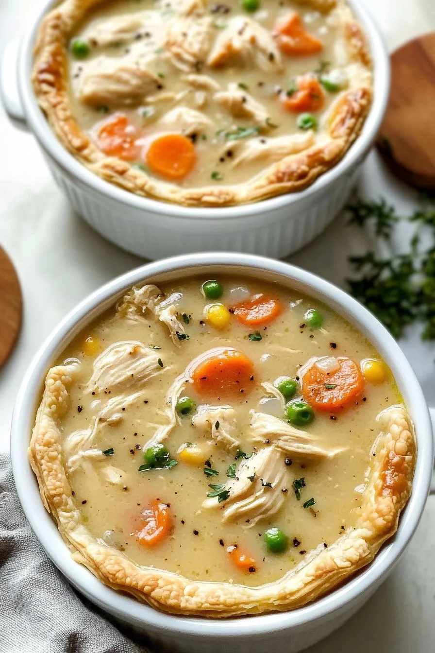 Kyckling Pot Pie Soppa