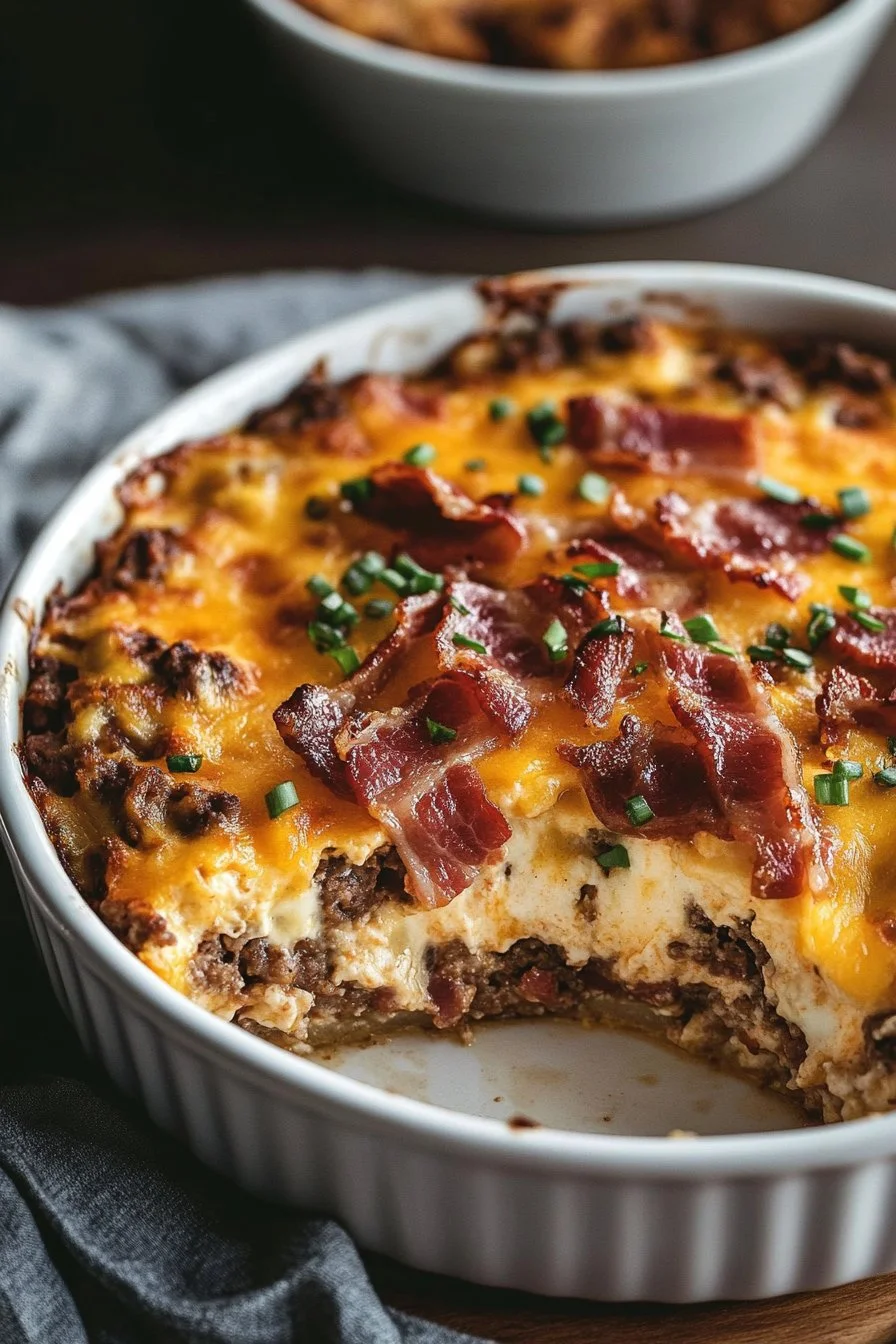 Lågkolhydrat Bacon Cheeseburger Gratäng