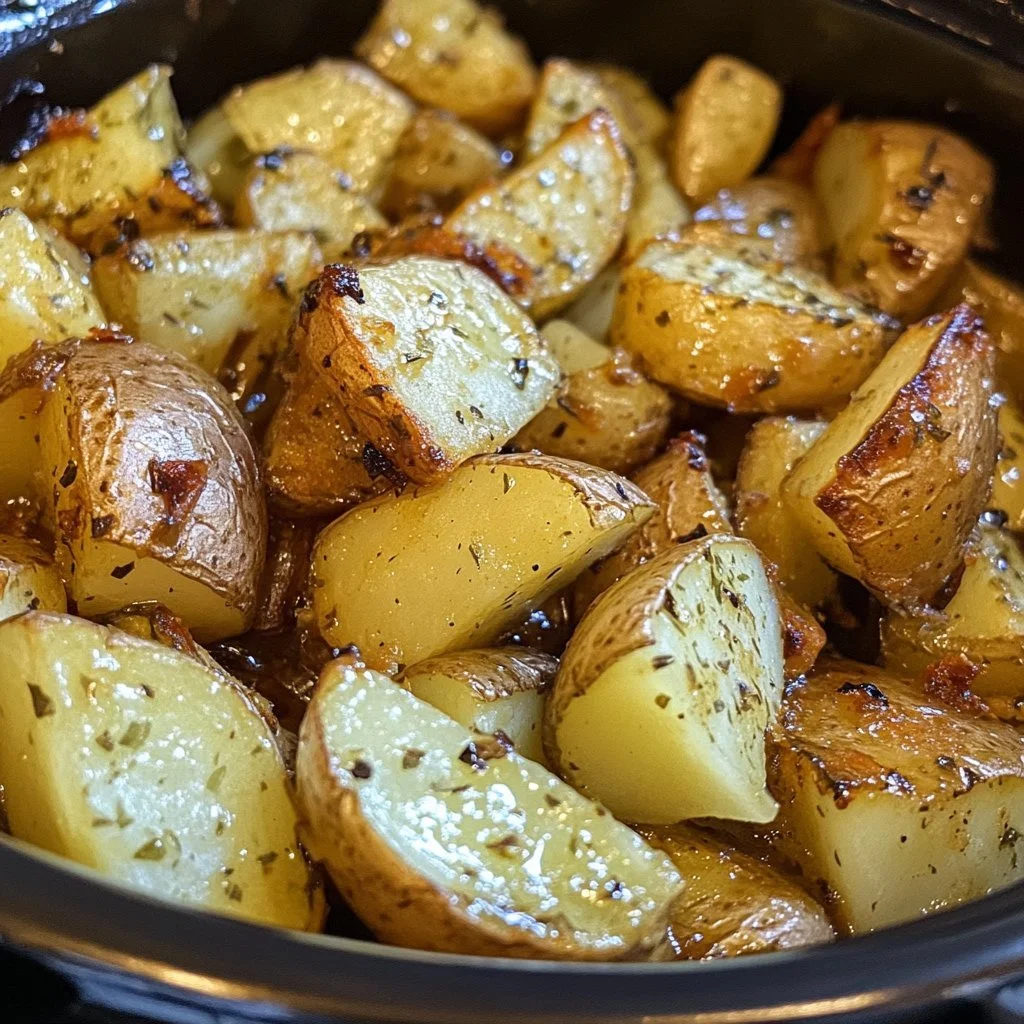 Långsamkokta potatisar i en skål, perfekta för att njutas av.