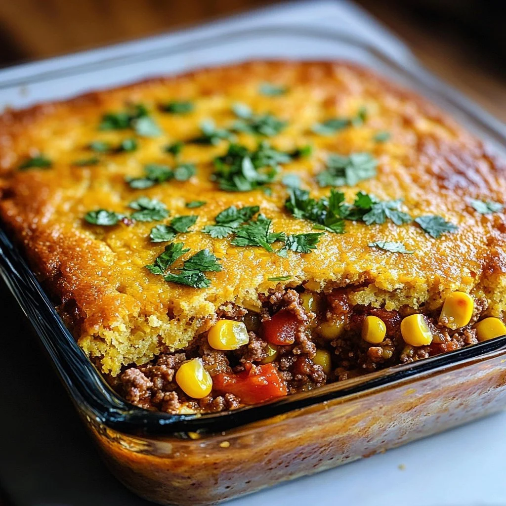Mexikansk Majbröd Casserole med färska ingredienser och kryddor