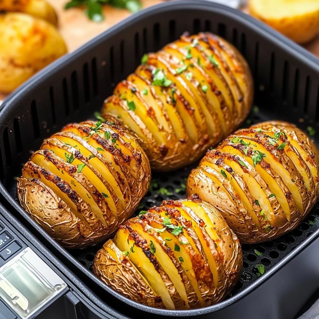 Perfekta hasselbackspotatisar med krispig yta och smakrik fyllning
