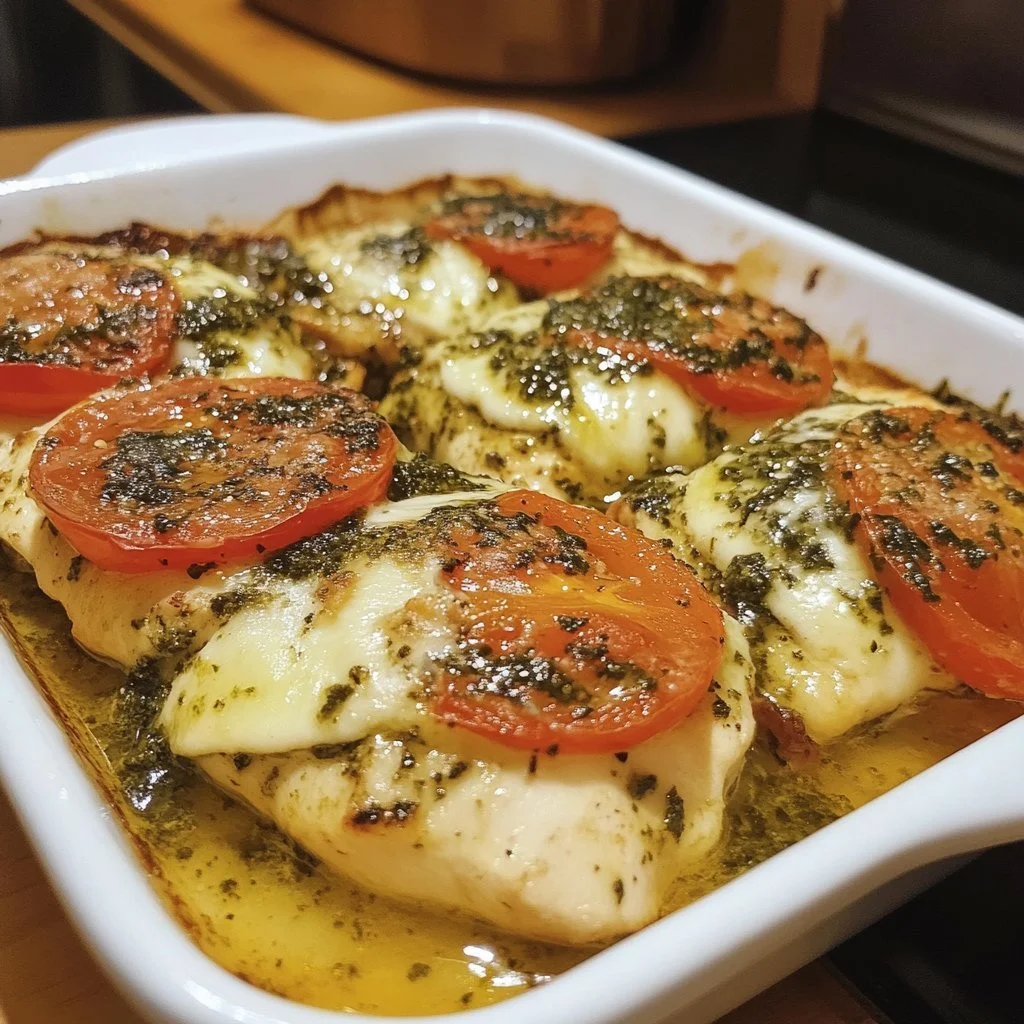 Grillad pesto caprese kyckling med färska ingredienser