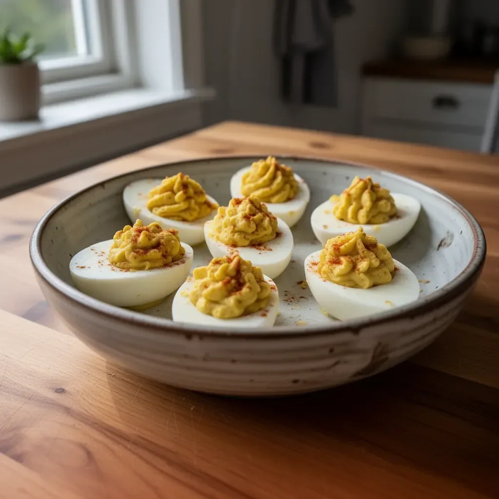 Delikata deviled eggs, också kända som fyllda ägg på svenska.