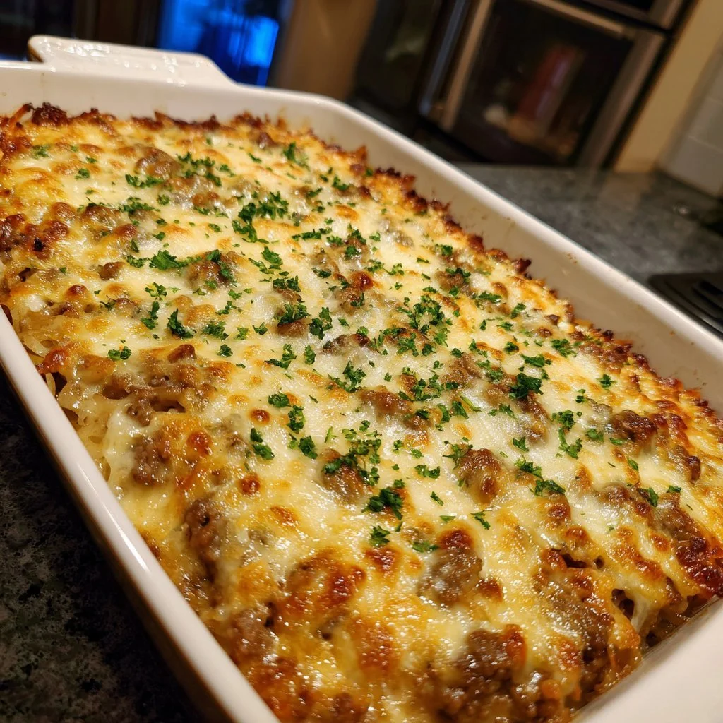Smakfull fransk löksoppa med köttfärs och ris i en skål