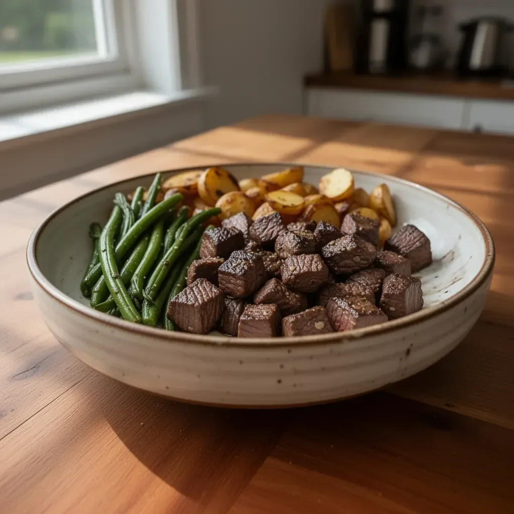 Läckra Garlic Balsamic Beef Bites med vitlök och balsamvinäger
