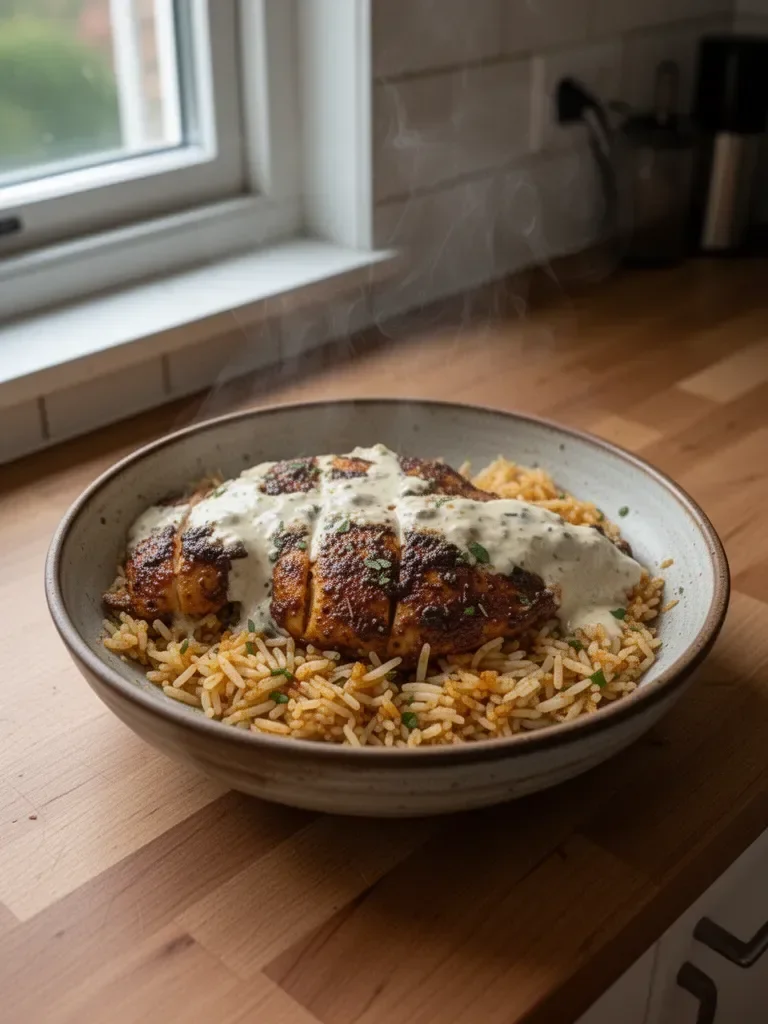Högproteinskrämig Cajunkyckling och ris