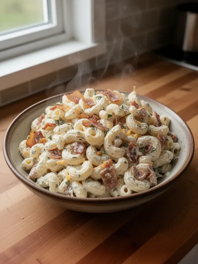 Krämig Bacon Cheddar Ranch Pastasallad