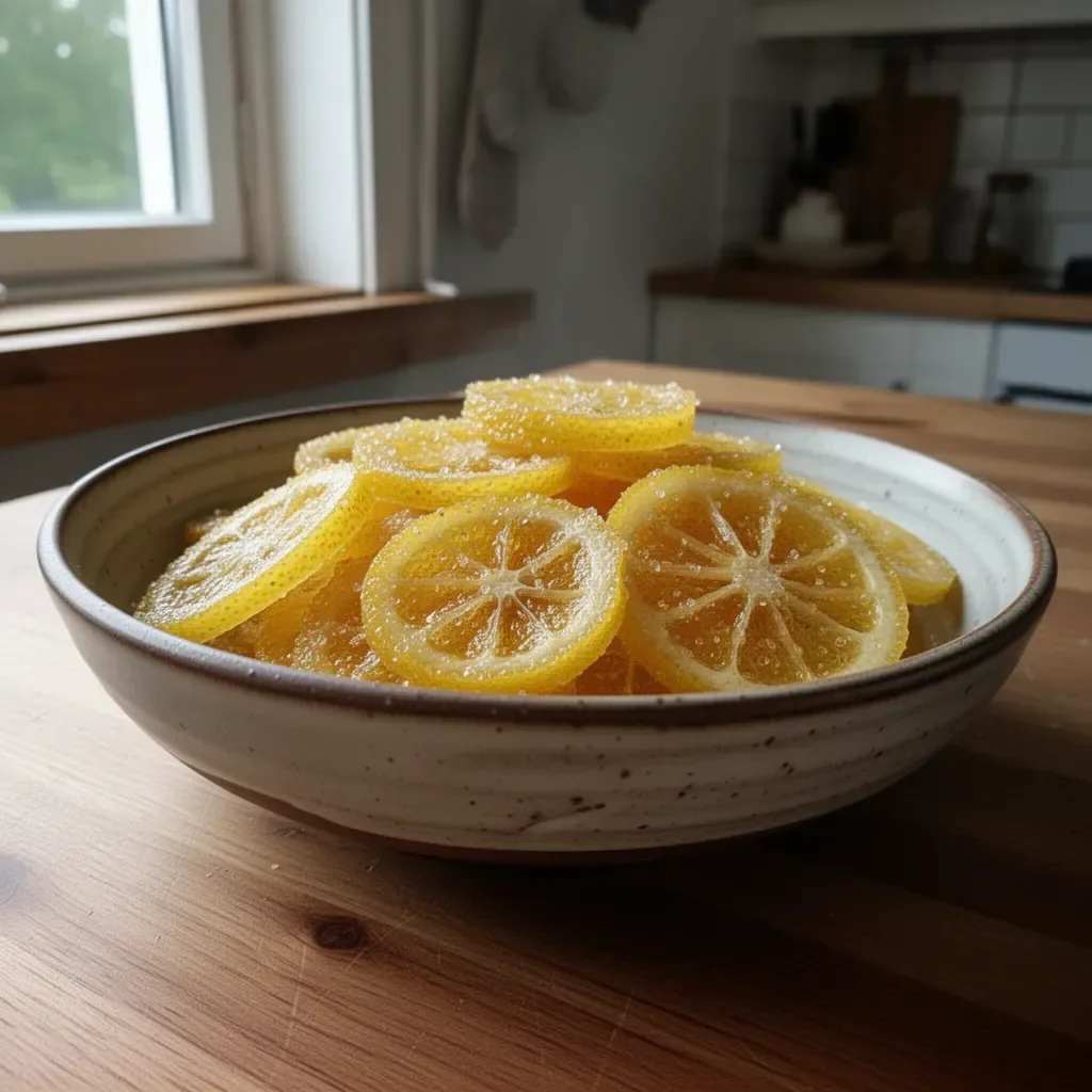 Sockrade citronskivor - en sötsyrlig delikatess perfekt för bakning och snacks