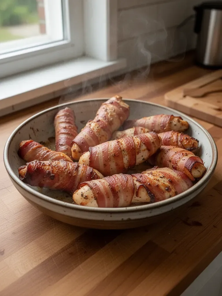 Ugnsbakad baconinlindad kycklingfilé
