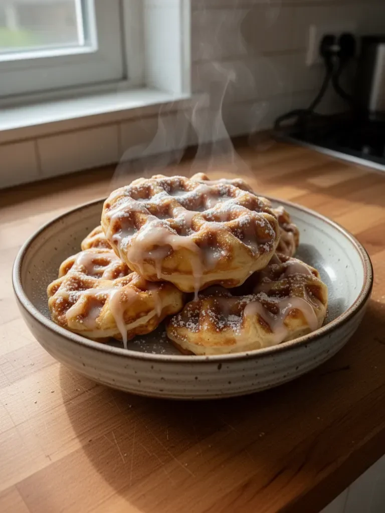 Äppelkräm Waffle Donuts
