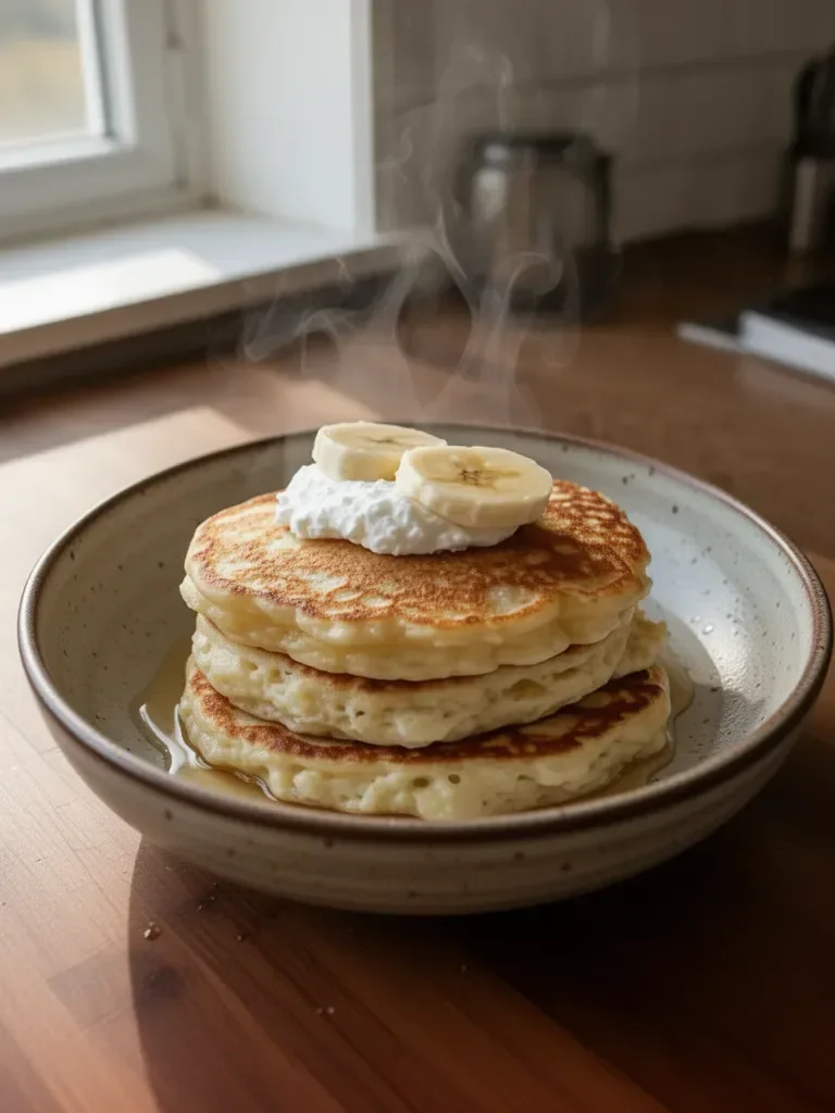 Fluffiga Banan- och Keso-pannkakor