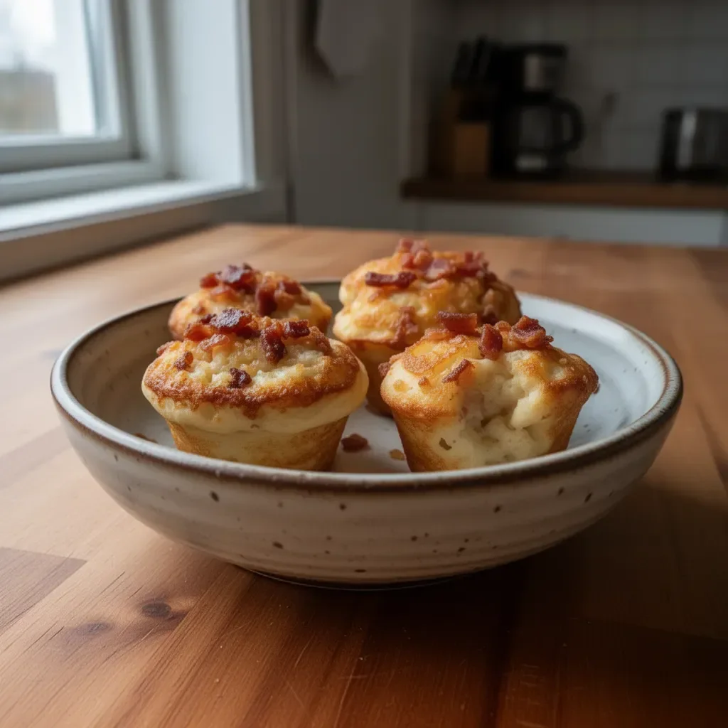 Lönnsirap Bacon Pannkaks Muffins med krispigt bacon och sirap