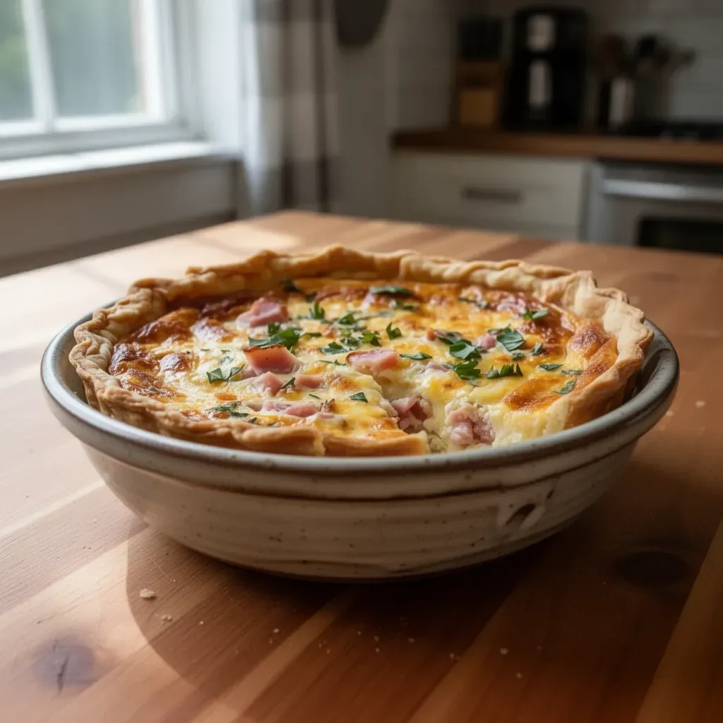 Läcker Mississippi Sin Quiche med ost och skinka