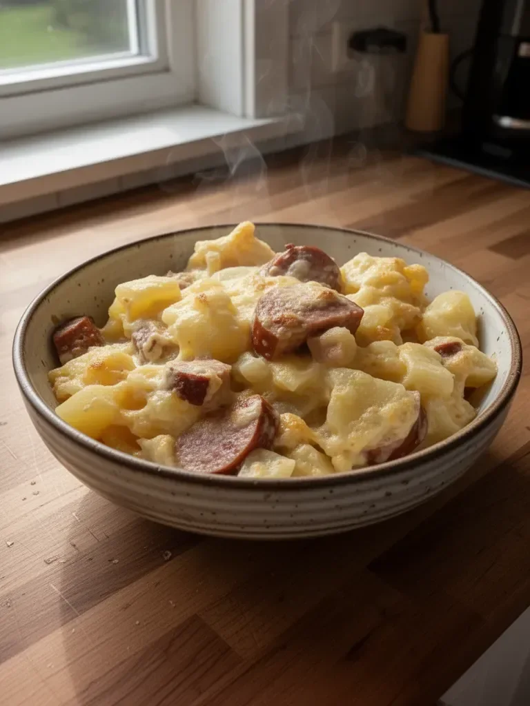 Slow Cooker Korv- och Potatisgratäng